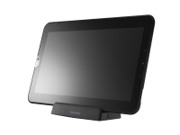 東芝が31日発表したOSにWindows 7を搭載する法人向けの11.6型タブレット「WT310/C」。ポート拡張クレードルに装着したところ。 東芝が31日発表したOSにWindows 7を搭載する法人向けの11.6型タブレット「WT310/C」。ポート拡張クレードルに装着したところ。