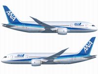 通常の「ボーイング787」塗装(三号機以降) 通常の「ボーイング787」塗装(三号機以降)
