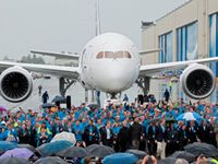 787初号機のデリバリー式典の様子　（写真提供：全日本空輸）