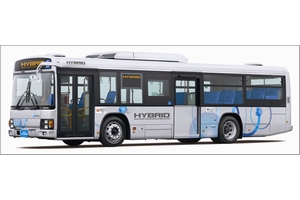 いすゞ　大型路線バス「エルガハイブリッド」ノンステップ　都市型　QQG-LV234L3型（画像：いすゞ自動車）