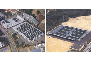 つくば工場(左)と山口工場(右)のメガソーラー設置イメージ(画像:エス・バイ・エル) つくば工場(左)と山口工場(右)のメガソーラー設置イメージ(画像:エス・バイ・エル)