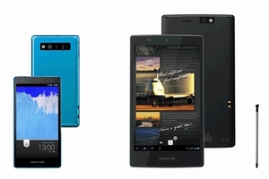 「AQUOS PHONE SERIE SHL21」(左)と「AQUOS PAD SHT21」(右)(画像:シャープ) 「AQUOS PHONE SERIE SHL21」(左)と「AQUOS PAD SHT21」(右)(画像:シャープ)