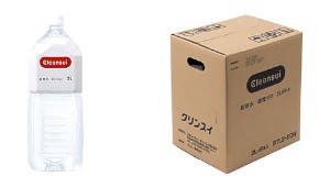三菱レイヨン・クリンスイのペットボトル飲料水宅配サービス「クリンスイ 定期宅配水」で宅配される「クリンスイ 超軟水 BTL2‐20N」(写真左)と外装箱(写真右) 三菱レイヨン・クリンスイのペットボトル飲料水宅配サービス「クリンスイ 定期宅配水」で宅配される「クリンスイ 超軟水 BTL2‐20N」(写真左)と外装箱(写真右)
