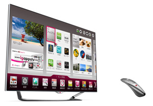 「LA9600」(55インチモデル)とプレミアムマジックリモコン(画像:LG Electronics Japan) 「LA9600」(55インチモデル)とプレミアムマジックリモコン(画像:LG Electronics Japan)