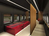 JR東日本が山形エリアでデビューさせる「とれいゆ」の車内に設けられた足湯のイメージ JR東日本が山形エリアでデビューさせる「とれいゆ」の車内に設けられた足湯のイメージ