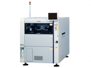 ヤマハ発動機が新発売した、クリームハンダ印刷機「YCP10」。電子部品メーカーが成長戦略に転ずる中、コンパクトでコストパフォーマンスに優れた印刷機の需要は高い。