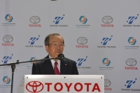 カザフスタンで「フォーチュナー」のラインオフ式典に出席したトヨタ自動車の内山田竹志会長（写真提供：トヨタ自動車）
