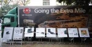 UDトラックス社の大型トラックQUON(上智大学の発表資料より) UDトラックス社の大型トラックQUON(上智大学の発表資料より)