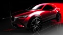 マツダが発売した新型コンパクトクロスオーバーSUV「マツダ CX-3」のデザインスケッチ(写真提供:マツダ) マツダが発売した新型コンパクトクロスオーバーSUV「マツダ CX-3」のデザインスケッチ(写真提供:マツダ)