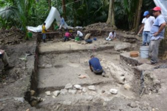 グアテマラにあるマヤ・セイバル遺跡での調査の様子（茨城大の発表資料より）