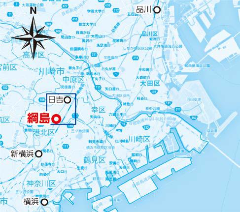 次世代都市型スマートシティ「Tsunashima サスティナブル・スマートタウン」の位置図（パナソニックの発表資料より）