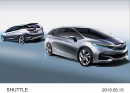 ホンダが15日発売した新型コンパクトステーションワゴン「SHUTTLE（シャトル）」のデザインスケッチ（写真提供：ホンダ）