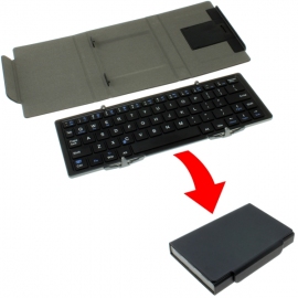 iPhoneやスマホで利用でき、三つ折りにたためる接続コンパクトなBluetoothキーボード「DN-12891」