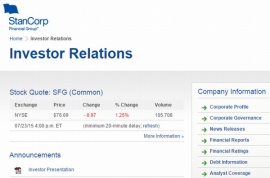 明治安田生命保険が買収する米国の上場生命保険グループ、スタンコープ社のWebサイト。 明治安田生命保険が買収する米国の上場生命保険グループ、スタンコープ社のWebサイト。