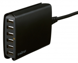 プリンストンが発売する6ポートUSB急速充電器「Unitap」(PPS-UTAP2Bシリーズ)。 プリンストンが発売する6ポートUSB急速充電器「Unitap」(PPS-UTAP2Bシリーズ)。