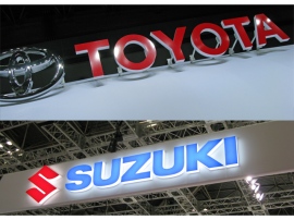 トヨタ自動車の社長である豊田章男氏とスズキ自動車の会長・鈴木修氏が共同記者会見を開いた