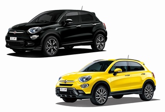 「Fiat 500X Black Tie」と「Fiat 500X Yellow Cross」（FCAジャパンの発表資料より）