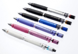 「デルガード タイプER」軸色：ホワイト、ピンク、バイオレット、ブルー、ブラック、シルバー 芯径：0.5mm　付属品：替消しゴム2個（ゼブラの発表資料より） 