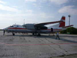 ノボシビルスク周辺の観測に使用していた航空機。（写真：国立環境研究所発表資料より）