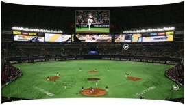 バックネット裏のカメラからの映像イメージ。(画像:ソフトバンク発表資料より) バックネット裏のカメラからの映像イメージ。(画像:ソフトバンク発表資料より)