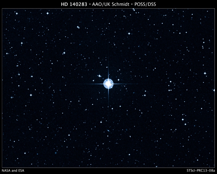 HD140283 (c) Digitized Sky Survey (DSS), STScI/AURA, Palomar/Caltech, and UKSTU/AAO