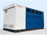 トヨタ本社工場に設置したFC発電機、大きさは2.3×4.5×2.5 mで定格出力100kWだという