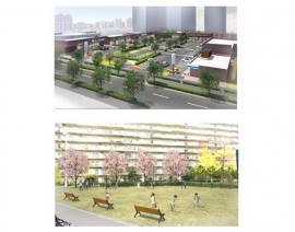 ムコダンモールの全体開業イメージ(阪神電鉄発表資料より) ムコダンモールの全体開業イメージ(阪神電鉄発表資料より)