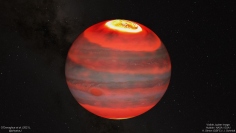 木星大気温度のマッピング図（C) J. O'Donoghue （JAXA）/Hubble/NASA/ESA/A. Simon/J. Schmidt