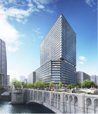 淀屋橋駅西地区市街地再開発の完成イメージ（大和ハウス工業など発表資料より）