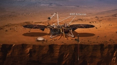 火星探査機インサイトに搭載されたRISEシステムの想像図 (c) NASA/JPL-カリフォルニア工科大学