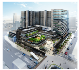 三田駅前Cブロック地区再開発の完成イメージ(阪急阪神不動産発表資料より) 三田駅前Cブロック地区再開発の完成イメージ(阪急阪神不動産発表資料より)