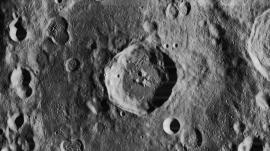An image of the Einstein crater taken by Lunar Orbiter 4. (Nasa.gov) An image of the Einstein crater taken by Lunar Orbiter 4. (Nasa.gov)