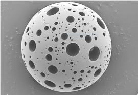 多孔質酢酸セルロース微粒子のマイクロスコープ写真