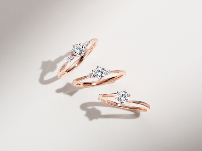 国内最多級のダイヤを取り扱うブリリアンス・プラス、婚約指輪の人気シリーズにK18ピンクゴールドをラインナップ！