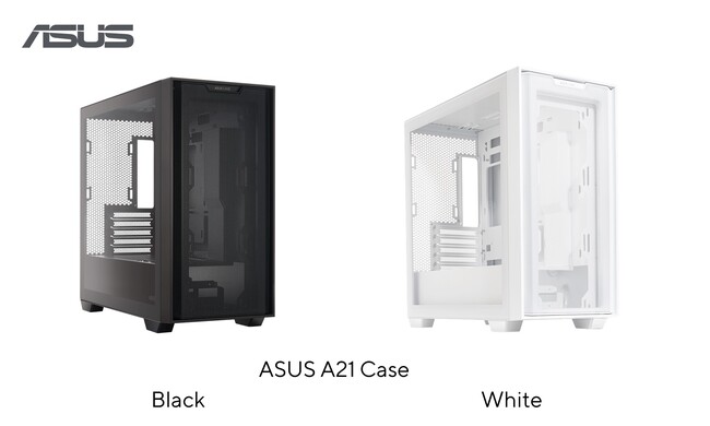 前面と上部のメッシュにより通気性にすぐれ、サイドパネルに強化ガラスを採用し、33mmの配線ケーブルスペースや380mmサイズのビデオカードに対応したPCケース「ASUS A21 Case」を発表