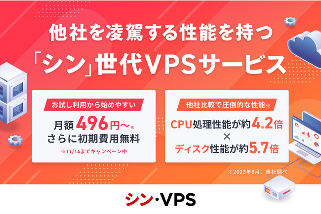 他社VPSを凌駕する圧倒的性能！「シン」世代VPS『シン・VPS』をリリース