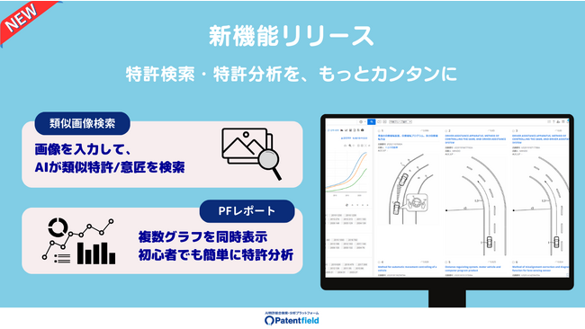 Patentfield新機能「類似画像検索」「PFレポート」リリースのお知らせ
