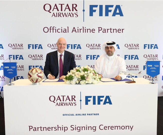 カタール航空、国際サッカー連盟(FIFA)とのパートナーシップを2030年まで延長