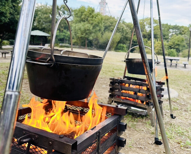 【葛西臨海公園】冬の贅沢BBQコース、スタート！暖かなファイヤーグリルときのこ鍋で楽しむアウトドア体験