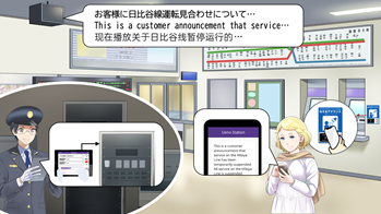 国内初、専用アプリ不要で駅構内のアナウンスをお客様のスマホで文字化できる多言語の「みえるアナウンス」を東京メトロの駅に試験導入