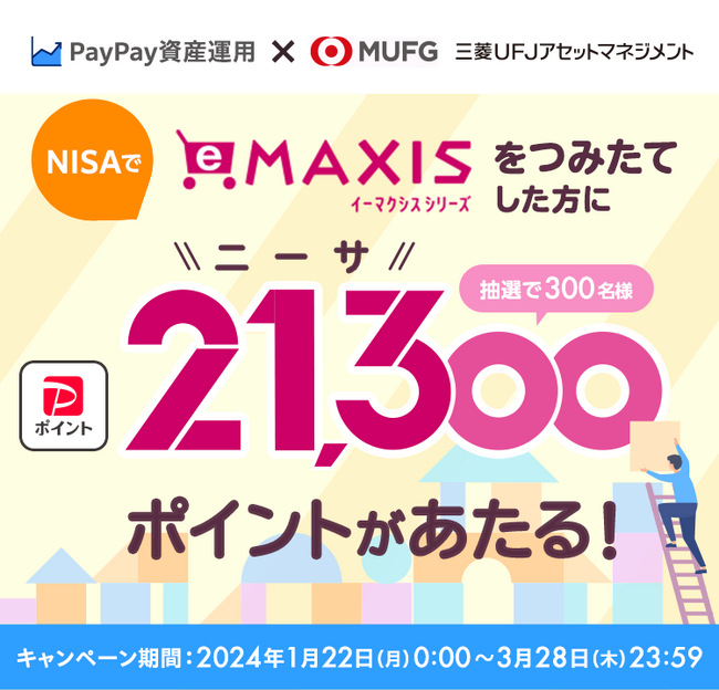 「PayPay資産運用」で「NISA口座でeMAXISシリーズつみたて応援キャンペーン」を開催