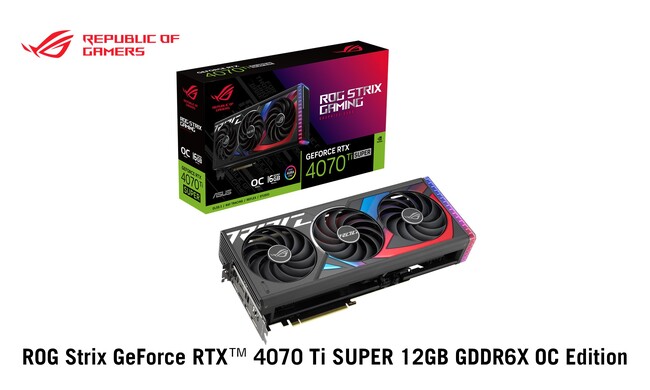 ASUSのゲーミングブランドRepublic of GamersよりNVIDIA(R) GeForce RTX(TM) 4070Ti Superを搭載したビデオカードを発表