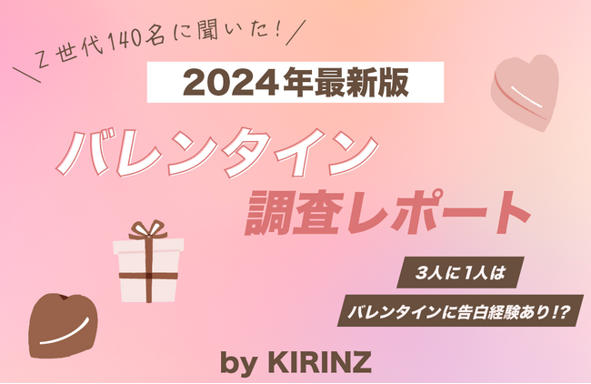【KIRINZ 2024年最新版！バレンタイン調査レポート】Z世代の3人に1人はバレンタインに告白した経験あり！