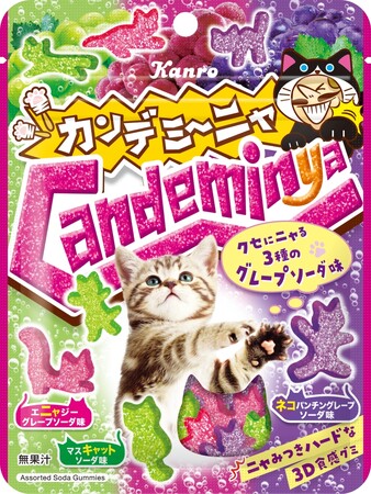 2月22日の「猫の日」にちなんで今年も登場！ニャみつきハードな3D食感ネコ型グミカンロ 「カンデミーニャグミ」 新発売