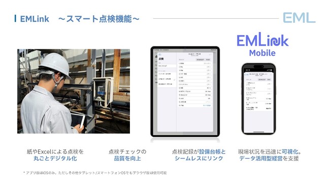 プラント・工場特化型の設備管理クラウド「EMLink」、“スマート点検機能”をリリース