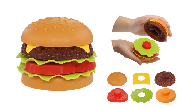 トマトにレタス、肉抜きもOK？ハンバーガー屋さんの裏メニューをお家で！「遊べるハンバーガー」が5月新発売