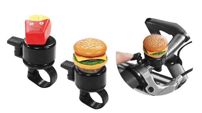 自転車のベルをカスタマイズ?食いしん坊さんにぴったりな「ポテト&ハンバーガーベル」7月新発売