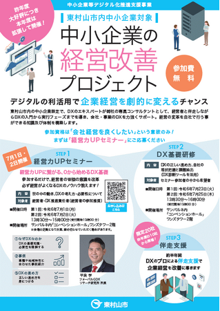≪東村山市内の中小企業経営者必見≫「経営力UPセミナー」開催!会社のDX推進をサポートします!