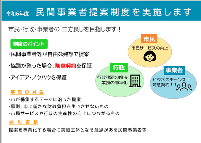 【東村山市】民間事業者提案の募集を始めます