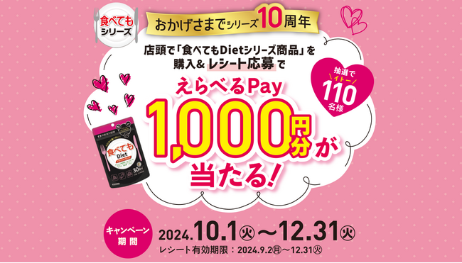 おかげさまでシリーズ10周年!「食べてもシリーズ」レシートキャンペーンを実施